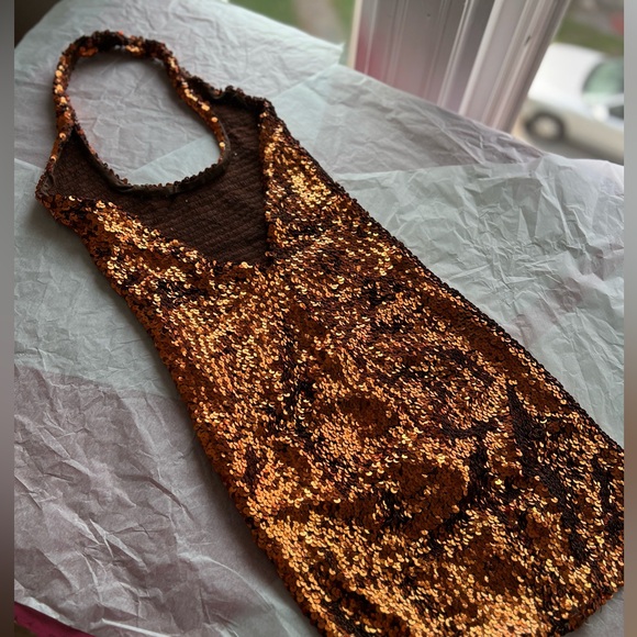 EUC VTG 80s halter sequin minidress handmade stretch small medium cocktail disco - Picture 8 of 15